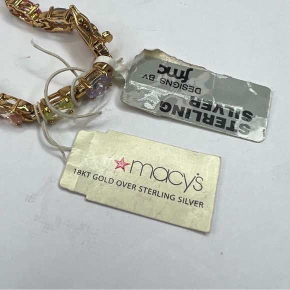 New with Tags 18k Yellow Gold over Sterling Silver Tennis Bracelet - Picture 3 of 8